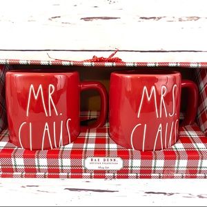❤️ MR AND MRS CLAUS SET 🤶 RAE DUNN ❤️ 2 MUGS